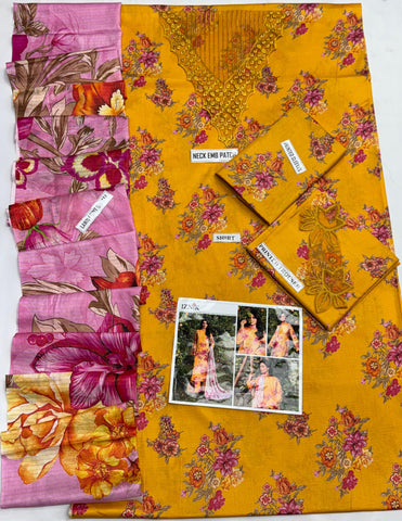 IZNIK patches with VOIL Print Dupatta