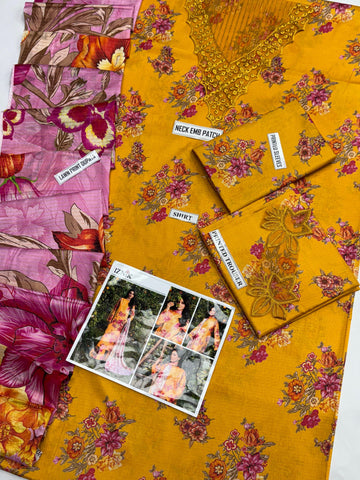 IZNIK patches with VOIL Print Dupatta