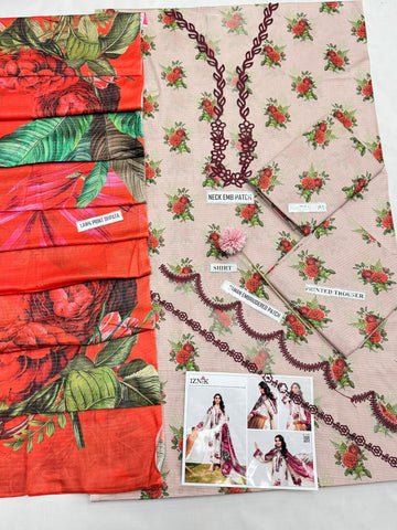 IZNIK patches with VOIL Print Dupatta