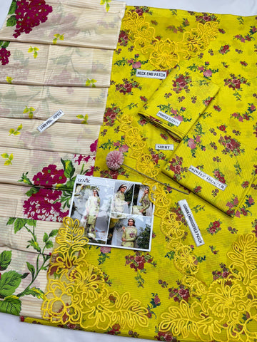 IZNIK patches with VOIL Print Dupatta