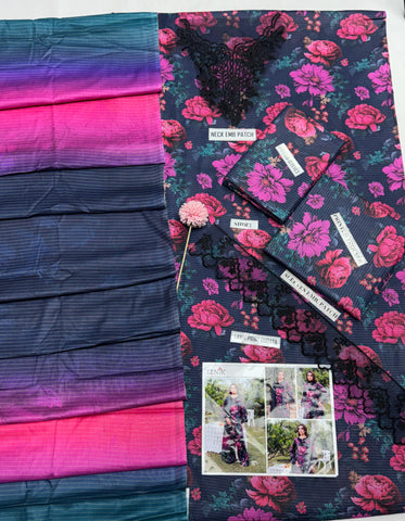 IZNIK patches with VOIL Print Dupatta